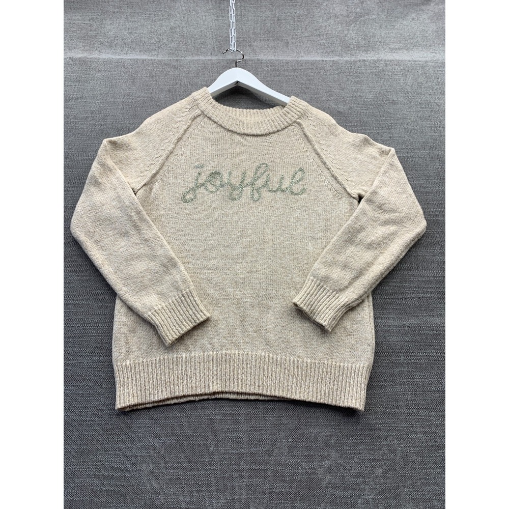 Maurices Cozier Than Cashmere Joyful Sweater Womens Small‎ Beige Raglan Sleeve